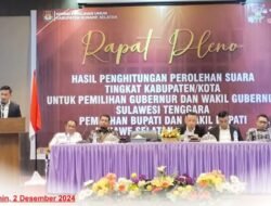 KPU Konsel Gelar Rapat Pleno Rekapitulasi Perolehan Suara Pilkada Serentak 2024