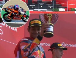 Merah Putih Berkibar, Indonesia Raya Berkumandang di Mugello, Veda Ega Pratama Sabet Kemenangan Perdana Red Bull Rookies Cup 2025