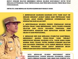 Bupati Konsel Imbau Masyarakat Jaga Ketenangan Pasca-Konflik di Angata