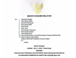 Pemkab Konsel Keluarkan Surat Edaran, Perkuat Integritas dan Pencegahan Gratifikasi
