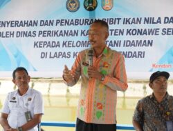 Dinas Perikanan Konsel Serahkan Bantuan Bibit Ikan untuk Lapas Kelas II A Kendari
