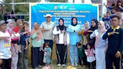 Dinkes Konsel Bersama PT IFISHDECO Tbk Gelar Senam Bersama dan Penyerahan Bantuan PMT di Tinanggea