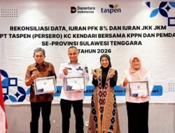Tepat Waktu Setor Iuran JKK-JKM, Pemkab Konsel Raih Penghargaan dari PT Taspen