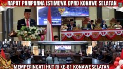 Peringati HUT ke-81 RI, Pemkab Konsel Hadiri Rapat Paripurna Istimewa DPRD dan Dengarkan Pidato Kenegaraan Presiden
