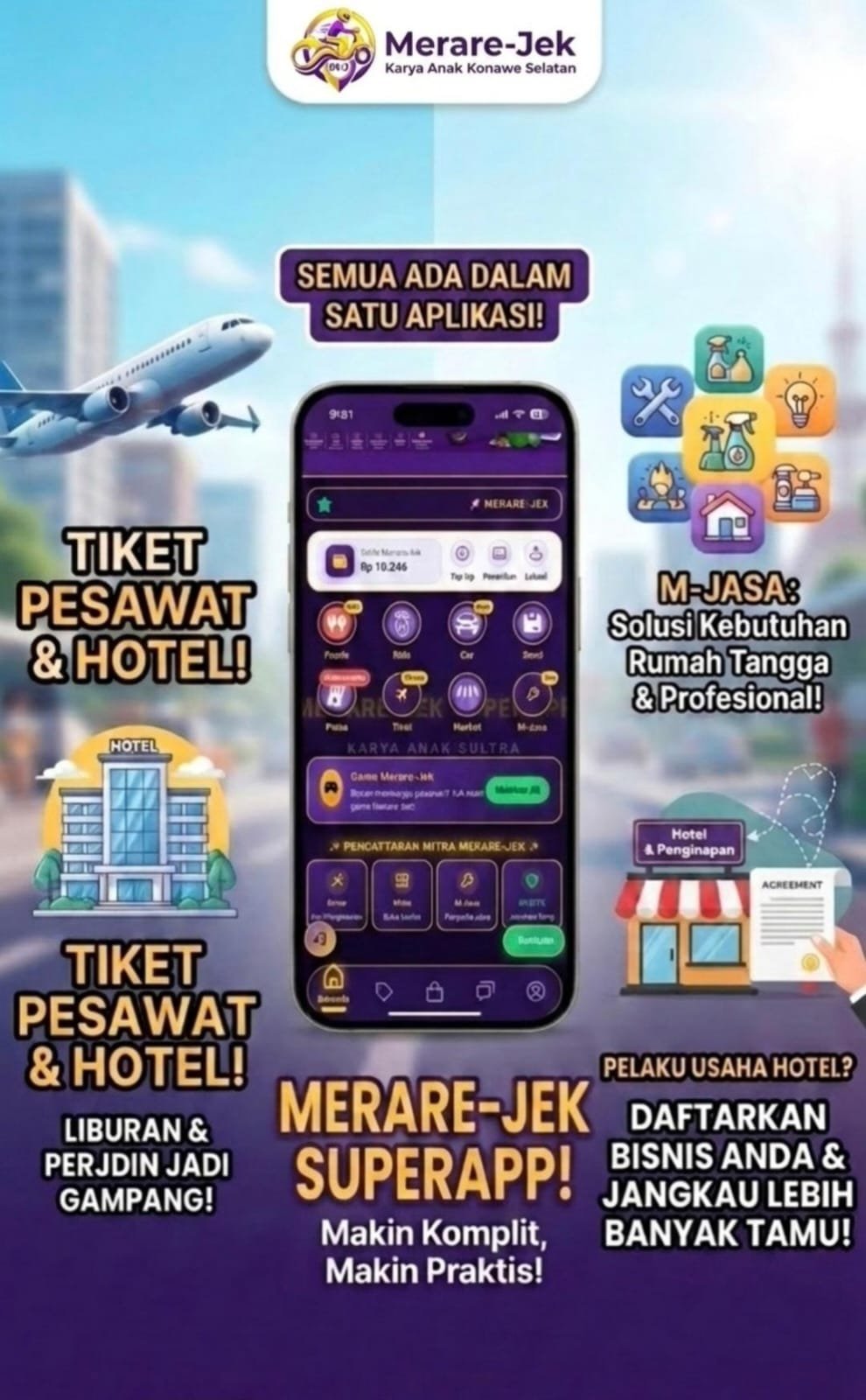 Merare-Jek Bertransformasi Jadi Superapp, Hadirkan Fitur Tiket Pesawat, Booking Hotel, hingga Layanan Jasa Profesional